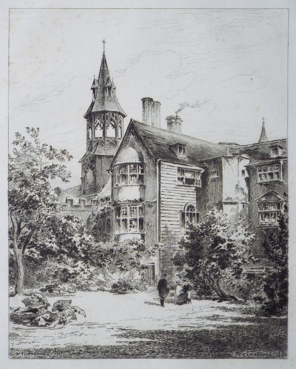 Etching - The Lodge of Queens' College - Toussaint